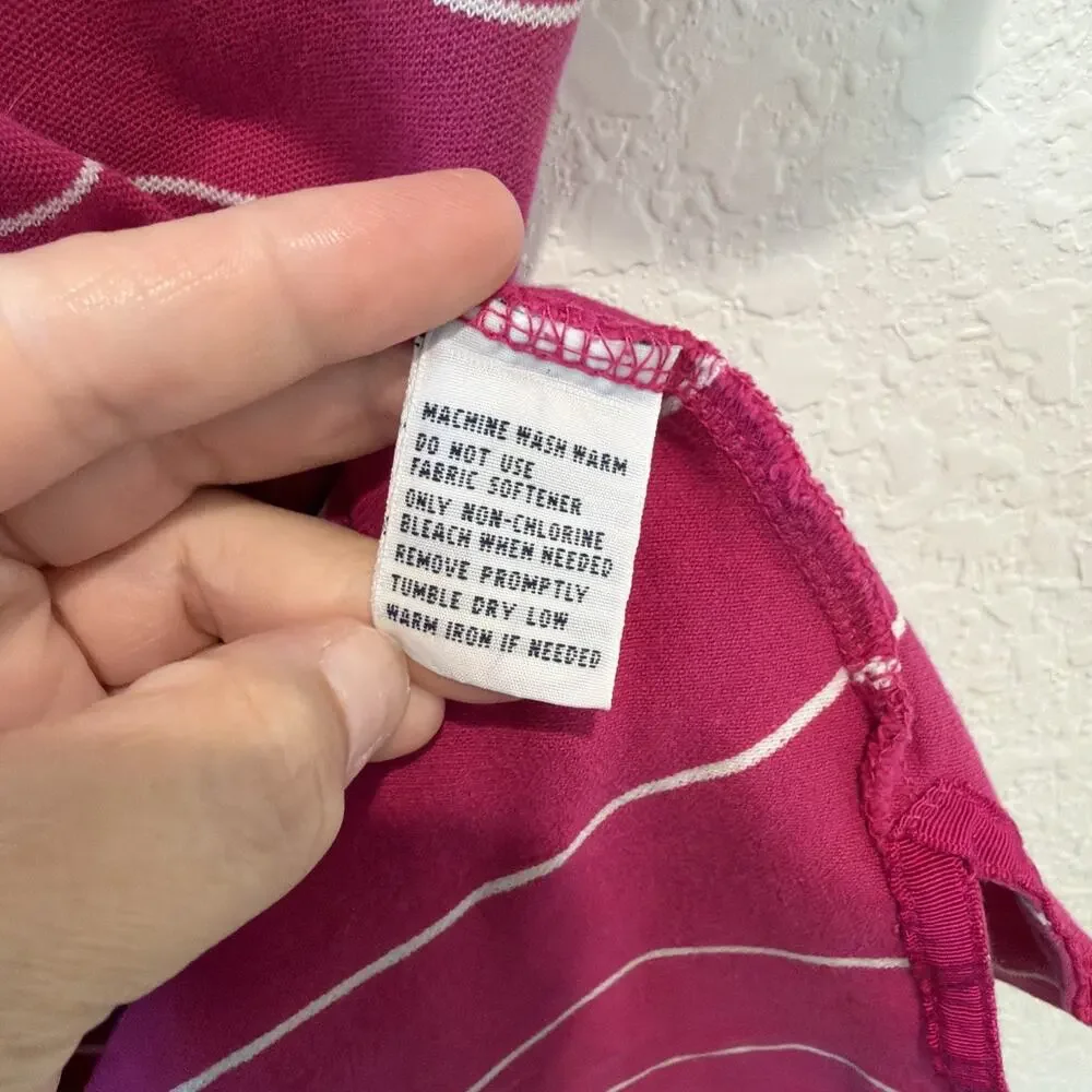 Vintage Polo Golf Ralph Lauren Embroidered Dark Pink White Striped Pima Cotton